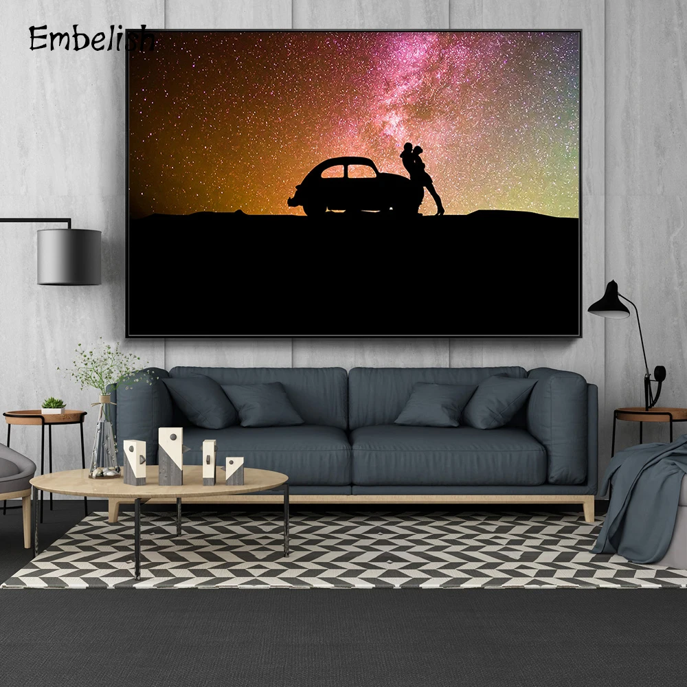 Embelish 1 Pieces Fashion Wall Art Pictures For Living Room Lover Kiss In Front Of The Car HD Canvas Painting Home Decor Poster
Embelish 1 Pieces Fashion Wall Art Pictures For Living Room Lover Kiss In Front Of The Car HD Canvas Painting Home Decor Poster