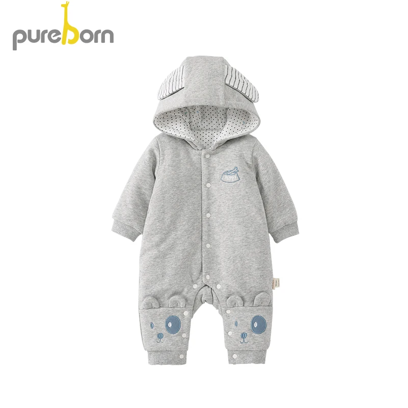 Pureborn Baby Hooded Romper Thicken Cotton Lined Cartoon Newborn Infant Jumpsuit Boys Girls Clothes Winter
Pureborn Baby Hooded Romper Thicken Cotton Lined Cartoon Newborn Infant Jumpsuit Boys Girls Clothes Winter