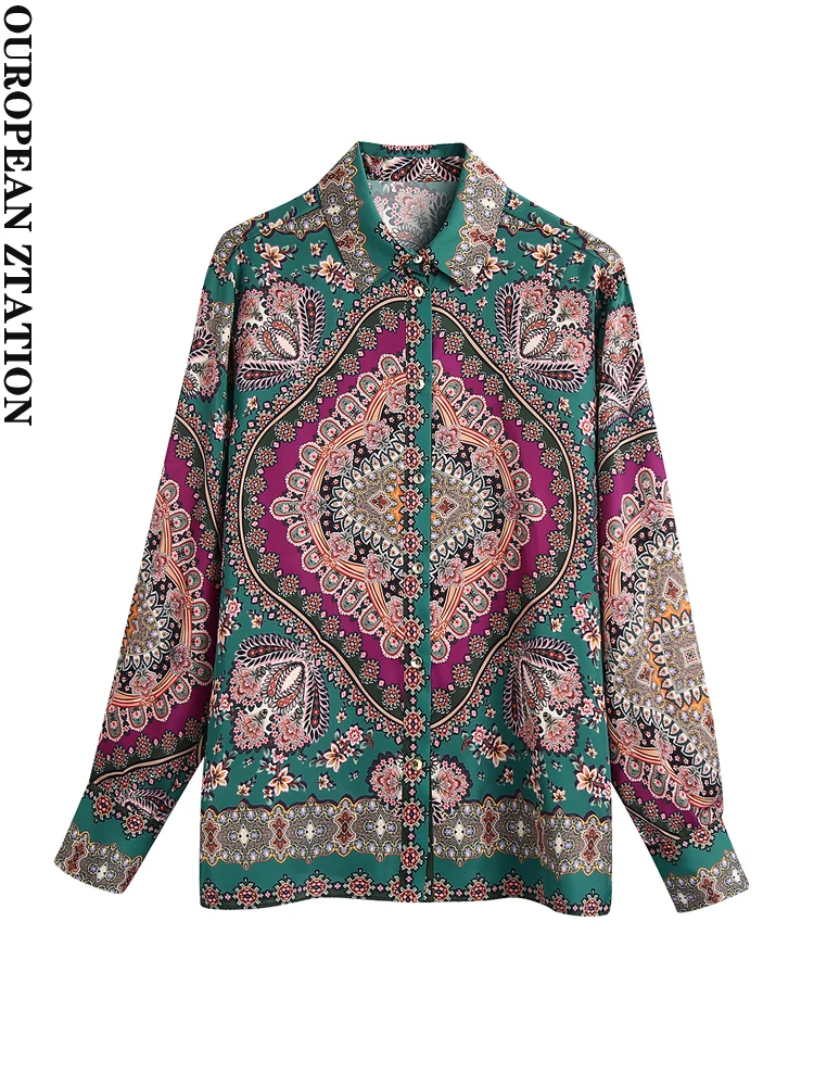 Women 2021 za fashion flowing totem print loose blouses vintage long sleeve button-up female shirts blusas chic tops
Women 2021 za fashion flowing totem print loose blouses vintage long sleeve button-up female shirts blusas chic tops