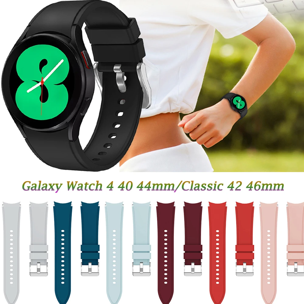 Силиконовый ремешок с изогнутым концом для смарт-часов Samsung Galaxy Watch 4 Classic 46 мм 42 мм, спортивный браслет для Galaxy Watch 4 44 мм 40 мм, Correa
Силиконовый ремешок с изогнутым концом для смарт-часов Samsung Galaxy Watch 4 Classic 46 мм 42 мм, спортивный браслет для Galaxy Watch 4 44 мм 40 мм, Correa