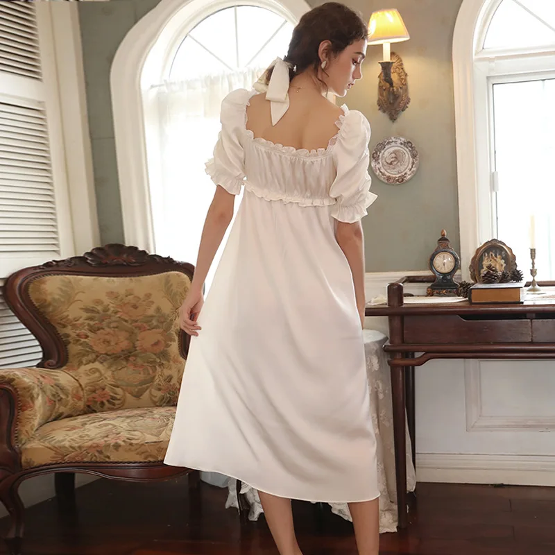 Silk Nightdress 2021 Spring/Summer Thin Satin Short-Sleeved Nightgown Princess Style Sexy Square-Neck Homewear Sleeping Dress
Silk Nightdress 2021 Spring/Summer Thin Satin Short-Sleeved Nightgown Princess Style Sexy Square-Neck Homewear Sleeping Dress