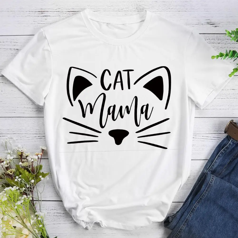 White Cartoon Cat Mama T-shirt Women Men O Neck T shirt Cute Cat Ear Short Sleeve Tee
White Cartoon Cat Mama T-shirt Women Men O Neck T shirt Cute Cat Ear Short Sleeve Tee