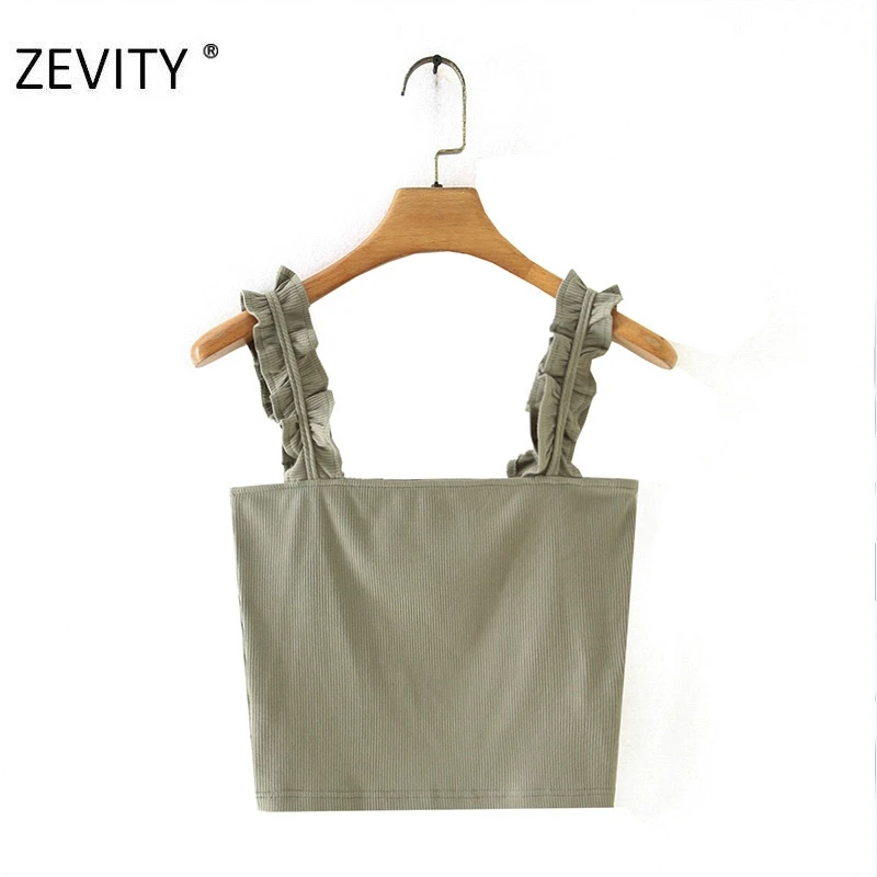 Новая женская модная плиссированная вязаная футболка ZEVITY с оборками на лямках, женские шикарные базовые Короткие повседневные облегающие ...
Новая женская модная плиссированная вязаная футболка ZEVITY с оборками на лямках, женские шикарные базовые Короткие повседневные облегающие ...