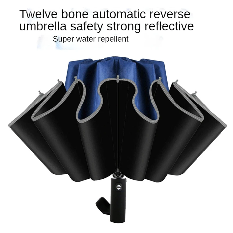 27 23 Inches 12 Bone Automatic Reverse Folding Umbrella Wholesale Business Umbrella Safety Reflective Umbrella
27 23 Inches 12 Bone Automatic Reverse Folding Umbrella Wholesale Business Umbrella Safety Reflective Umbrella