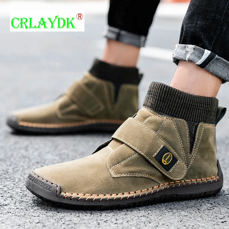 Ботильоны CRLAYDK мужские замшевые, Повседневная Уличная модная короткая обувь в британском стиле, ботинки для кемпинга и ходьбы с ручным швом
Ботильоны CRLAYDK мужские замшевые, Повседневная Уличная модная короткая обувь в британском стиле, ботинки для кемпинга и ходьбы с ручным швом
