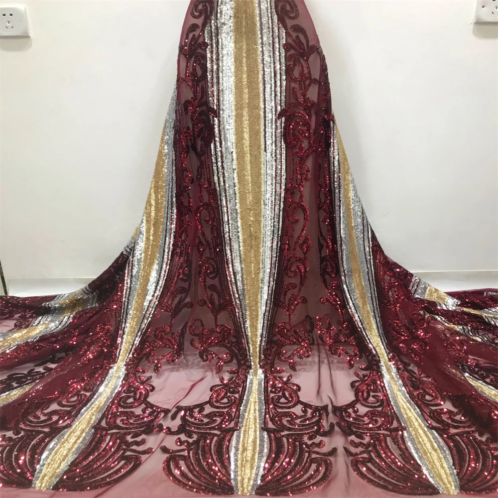 Wine Hot Sale Nigerian Sequins Lace Fabrics 2021 High Quality Tulle Lace African Wedding Lace Fabric For Dress Sewing
Wine Hot Sale Nigerian Sequins Lace Fabrics 2021 High Quality Tulle Lace African Wedding Lace Fabric For Dress Sewing