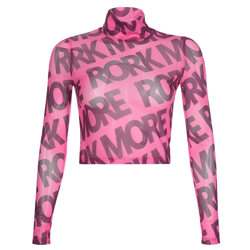 European Popular New Women's Printed Letter Mesh Long-Sleeved T-shirt Women Sunscreen Bottoming Shirt Top Casual O-Neck Regular
European Popular New Women's Printed Letter Mesh Long-Sleeved T-shirt Women Sunscreen Bottoming Shirt Top Casual O-Neck Regular