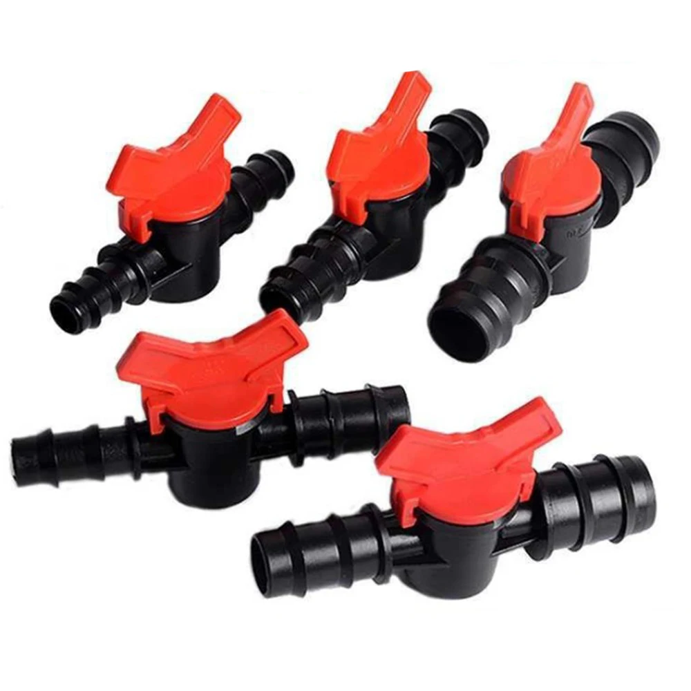 

16MM Joints PE Pipe Water Switch Controller Mini Ball Valve Irrigation Drip Hose Nut Lock Connector Garden Supplies 5Pcs
