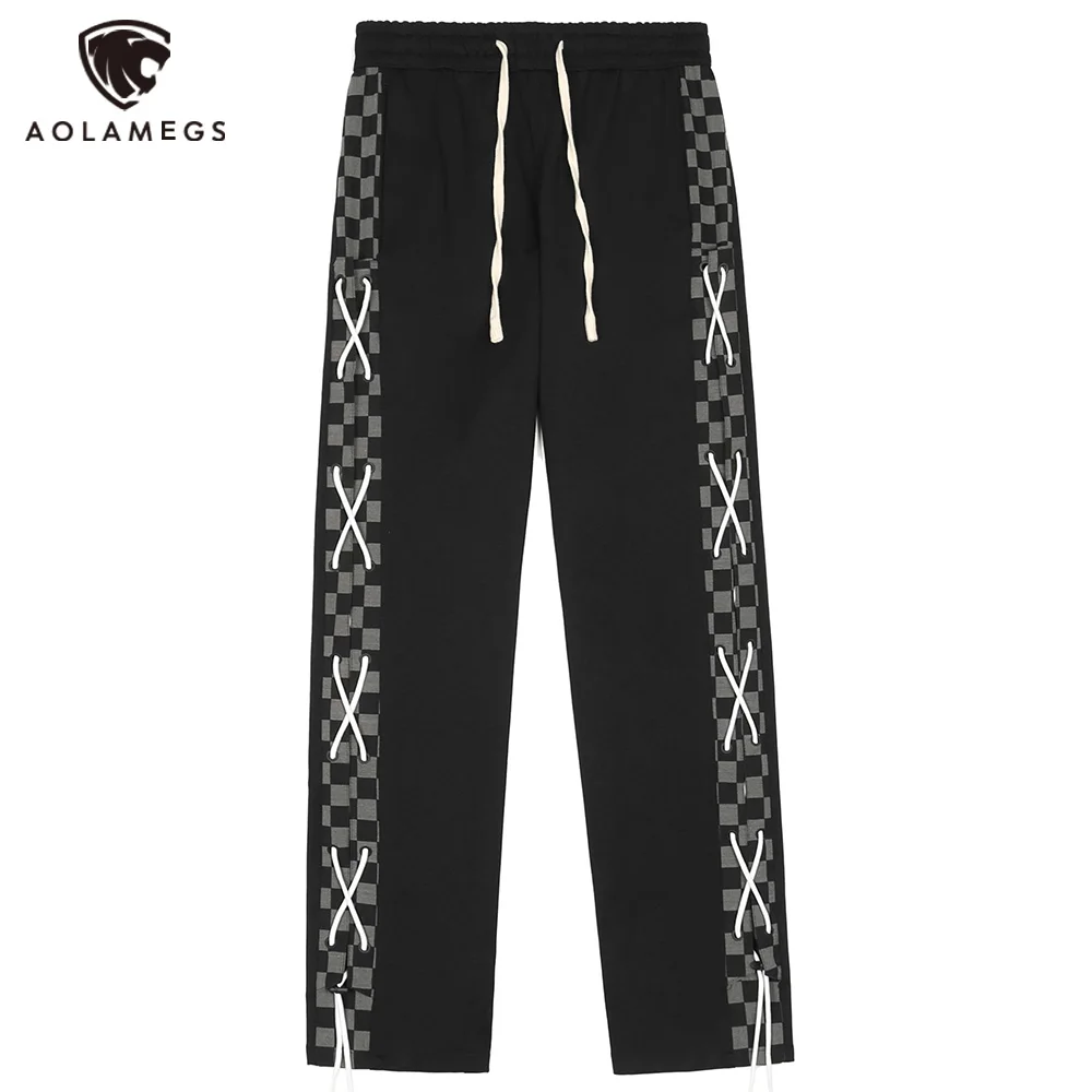 Aolamegs Sweatpant Men Checkerboard Plaid Adjustable Drawstring Straight Trousers Casual Fashion Track Pants Harajuku Streetwear
Aolamegs Sweatpant Men Checkerboard Plaid Adjustable Drawstring Straight Trousers Casual Fashion Track Pants Harajuku Streetwear