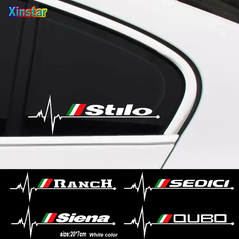 

2pcs car windows sticker For Fiat Qubo Stilo Sedici Siena Ranch