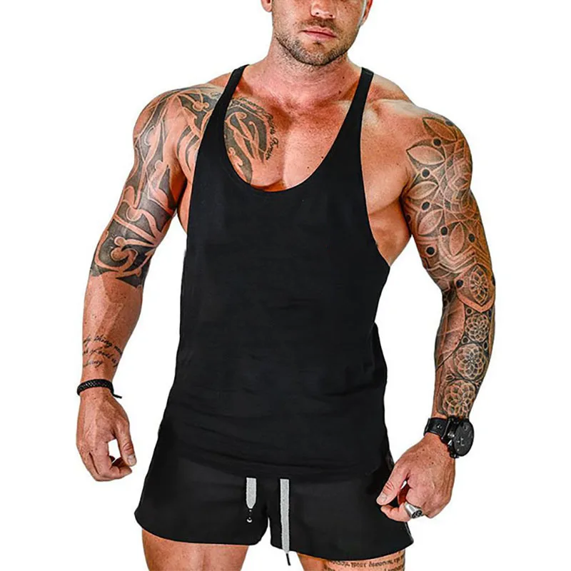 

Brand New Plain Tank Top Men Bodybuilding singlet Gyms Stringer Sleeveless Shirt Blank Fitness Clothing Sportwear Muscle Vest