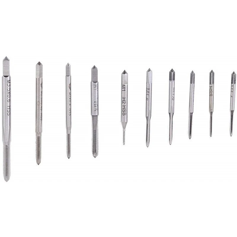 10Pcs HSS M1 M1.2 M1.4 M1.6 M1.7 M1.8 M2 M2.5 M3 M3.5 Mini Tap Drill Bit Machine Metric Thread Tap Set Screw Tap
10Pcs HSS M1 M1.2 M1.4 M1.6 M1.7 M1.8 M2 M2.5 M3 M3.5 Mini Tap Drill Bit Machine Metric Thread Tap Set Screw Tap