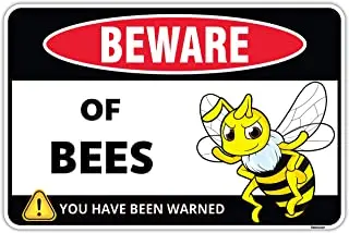 Farm Bee Warning Sign Bar Metal Retro Wall Sign Honeybee Warning Sign Caution Sign Metal Sign for Property Do Not Bees20x30cm
Farm Bee Warning Sign Bar Metal Retro Wall Sign Honeybee Warning Sign Caution Sign Metal Sign for Property Do Not Bees20x30cm