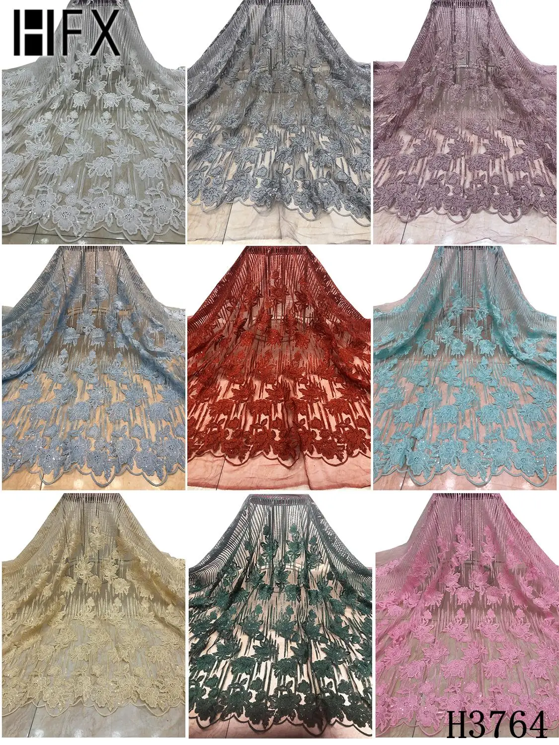 HFX Latest High Quality African Tulle Lace Fabric 2020 Soft Net Delicate Embroidery Nigerian Lace Material with sequins H3764
HFX Latest High Quality African Tulle Lace Fabric 2020 Soft Net Delicate Embroidery Nigerian Lace Material with sequins H3764