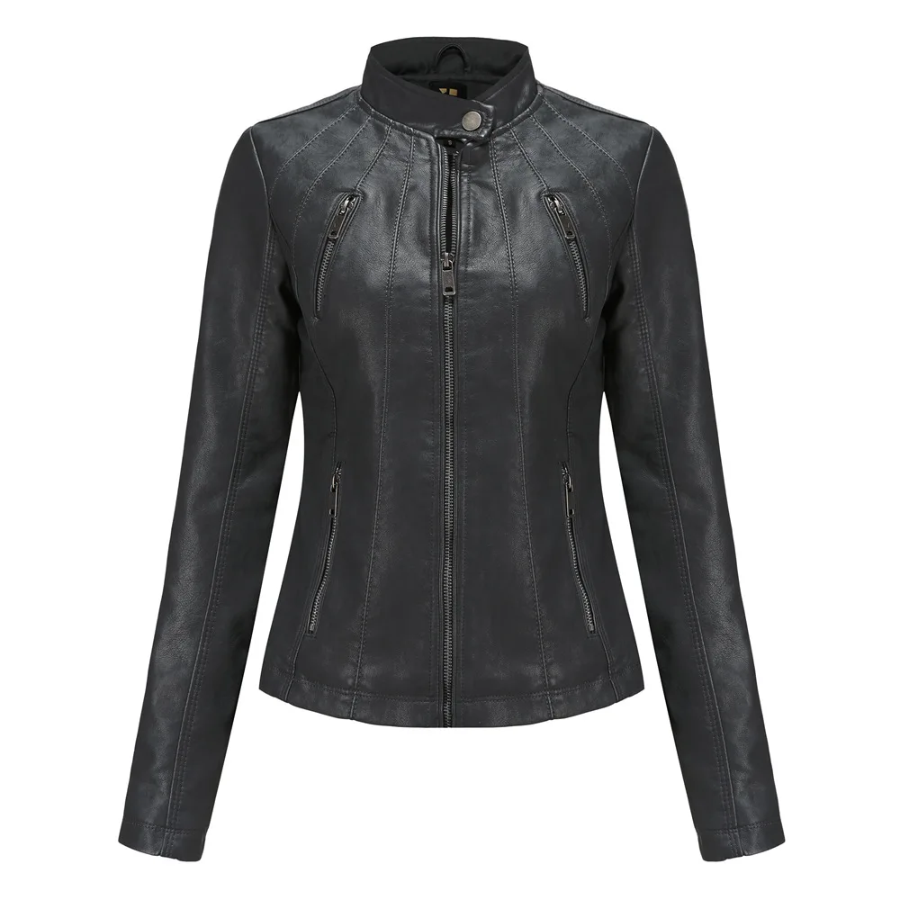 Fannic Fashion Casual Thin Women 's Long Sleeve Round Neck Zipper PU Leather Jacket
Fannic Fashion Casual Thin Women 's Long Sleeve Round Neck Zipper PU Leather Jacket