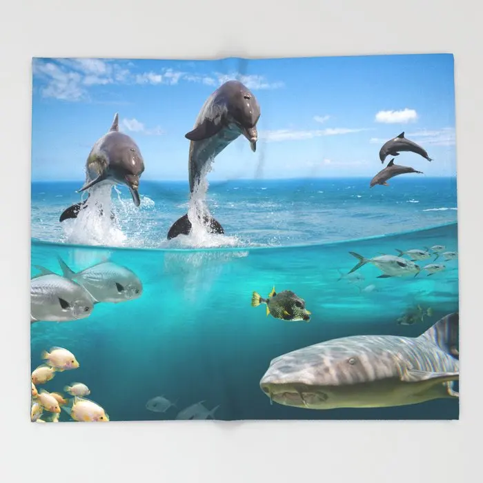 Marine Wildlife Throw Blanket Portable Soft Bedspread Home Decoration Microfiber Flannel Blankets for Beds
Marine Wildlife Throw Blanket Portable Soft Bedspread Home Decoration Microfiber Flannel Blankets for Beds