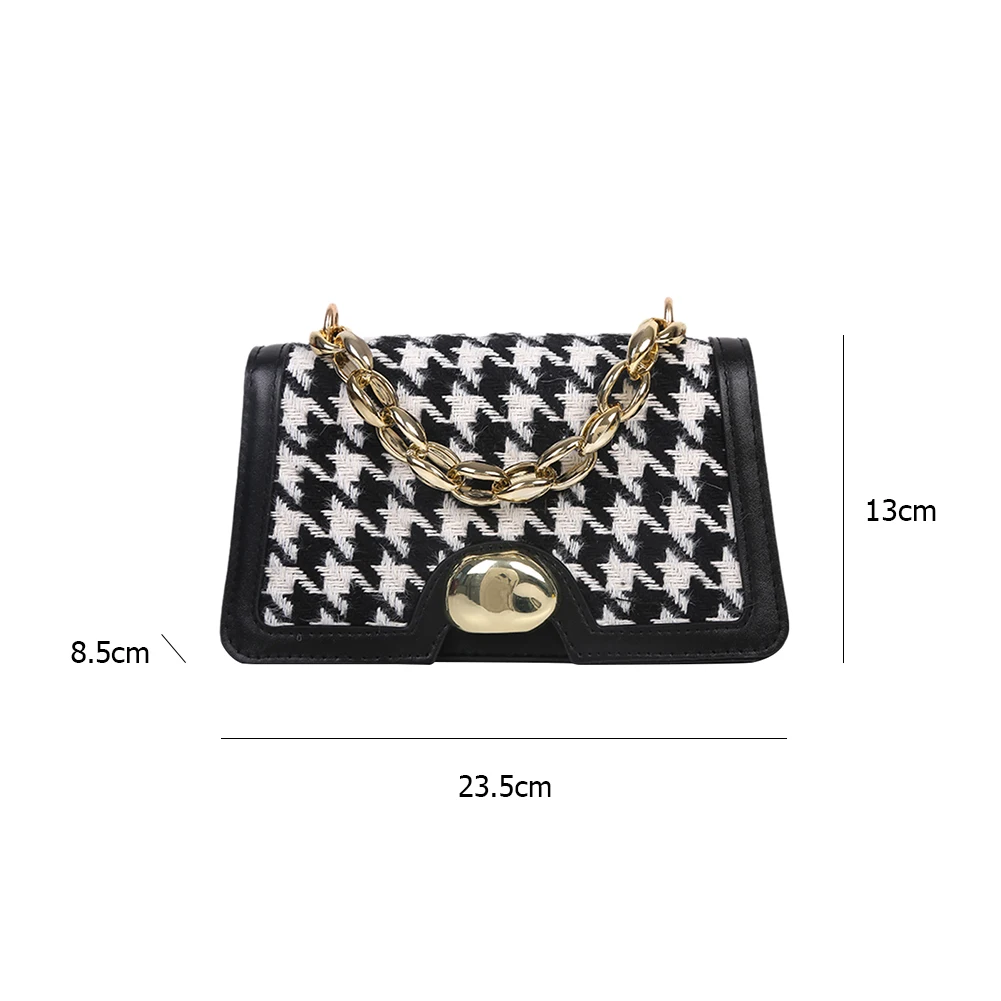 Fashion Women PU Leather Messenger Bag Houndstooth Pattern Handbag Ladies Casual All-match Chain Flap Shoulder Bag
Fashion Women PU Leather Messenger Bag Houndstooth Pattern Handbag Ladies Casual All-match Chain Flap Shoulder Bag