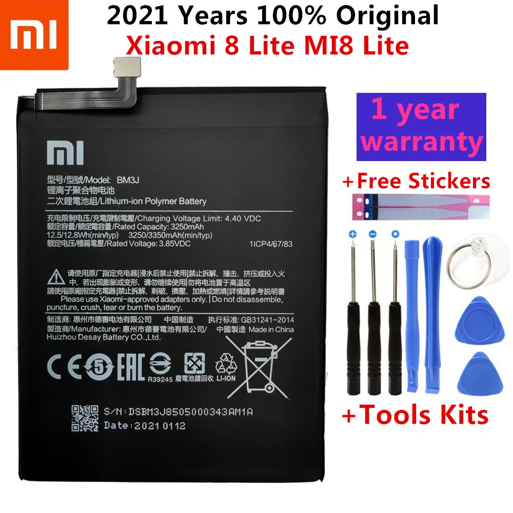 Аккумуляторная батарея BM3J для Xiaomi 8 Lite MI8 Lite, 3350 мАч, с инструментами
Аккумуляторная батарея BM3J для Xiaomi 8 Lite MI8 Lite, 3350 мАч, с инструментами