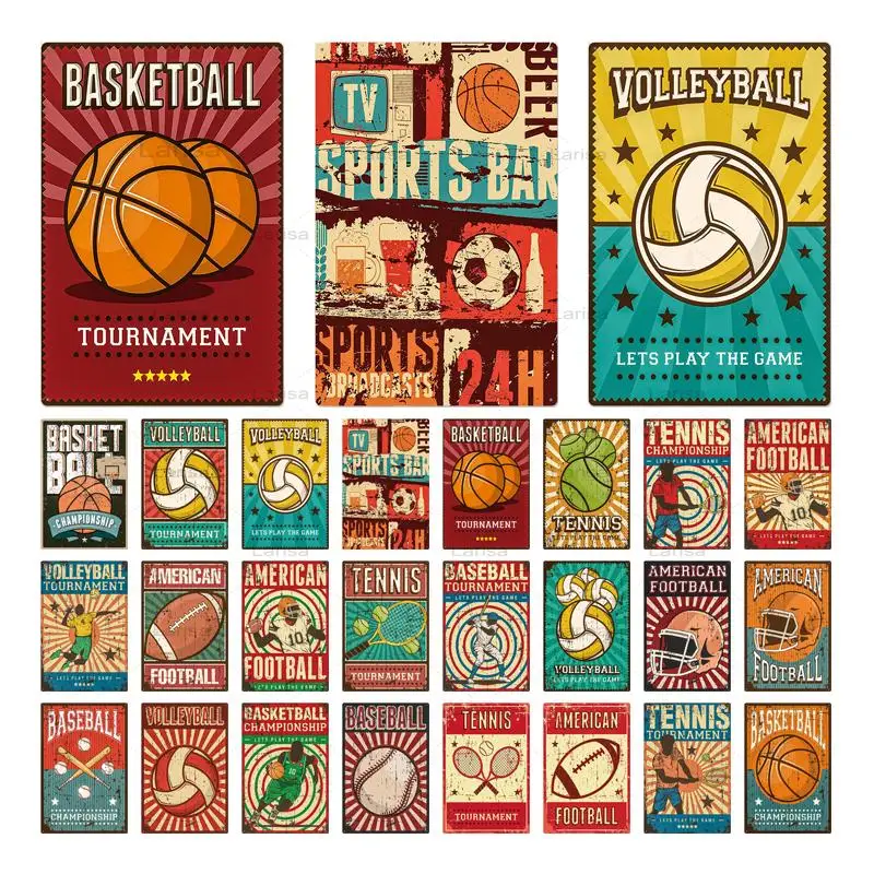 Vintage Ball Metal Tin Sign Basketball Volleyball Wall Art Plaque Tin Sign Retro Wall Decor Man Cave Gym Home Decoration
Vintage Ball Metal Tin Sign Basketball Volleyball Wall Art Plaque Tin Sign Retro Wall Decor Man Cave Gym Home Decoration