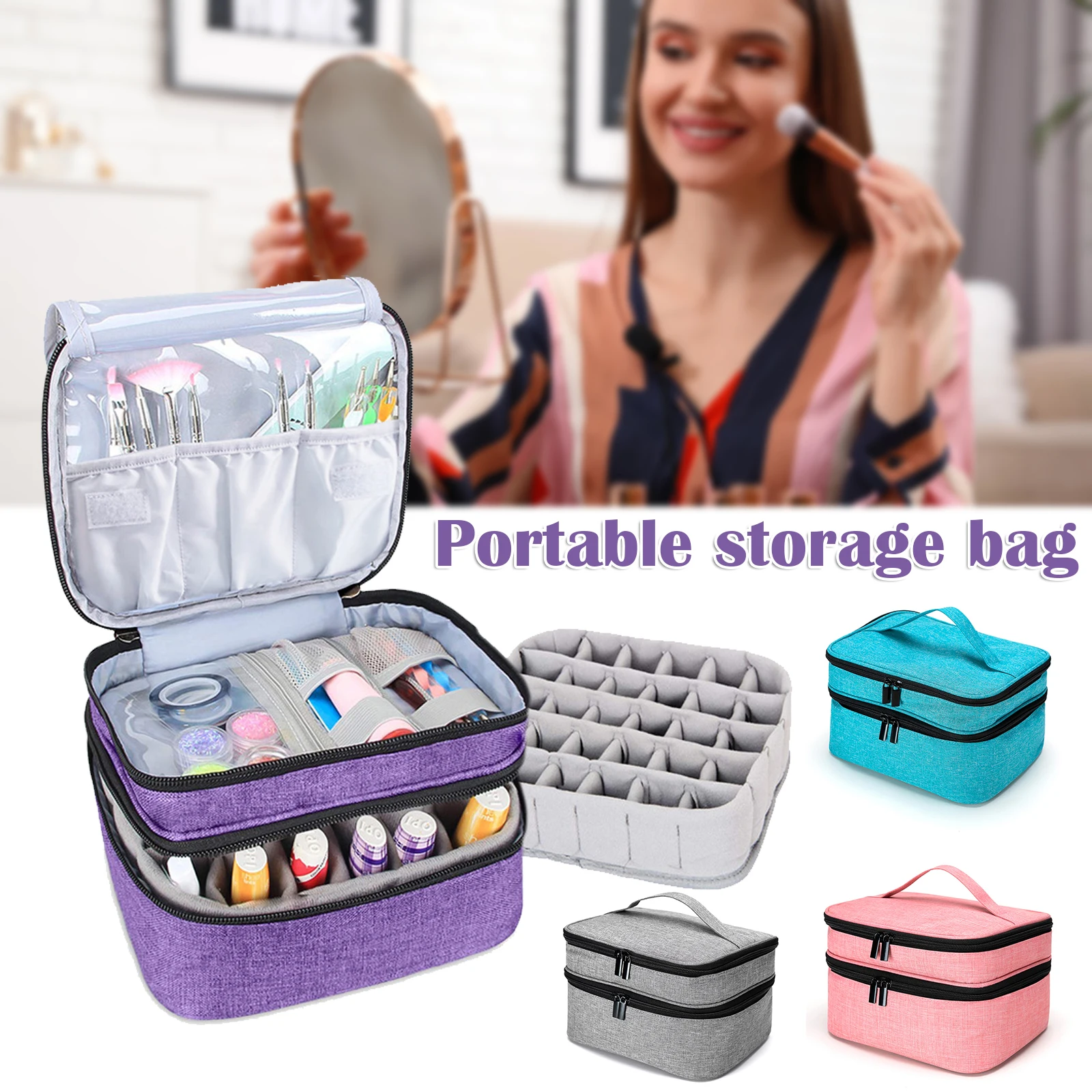 H Cosmetic Essential Oil Bag Large Dual-Layer Portable Nail Polish Bag Organizer Case Storage Box Makeup Organizer Pouch
H Cosmetic Essential Oil Bag Large Dual-Layer Portable Nail Polish Bag Organizer Case Storage Box Makeup Organizer Pouch
