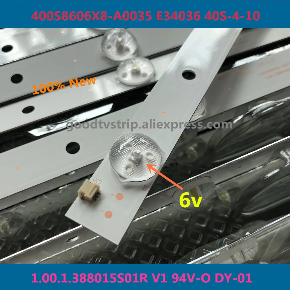 12 PCS/lot LED backlight bar for 400S8606X8-A0035 E34036 40S-4-10 1.00.1.388015S01R V1 94V-O DY-01 | Лампы и освещение