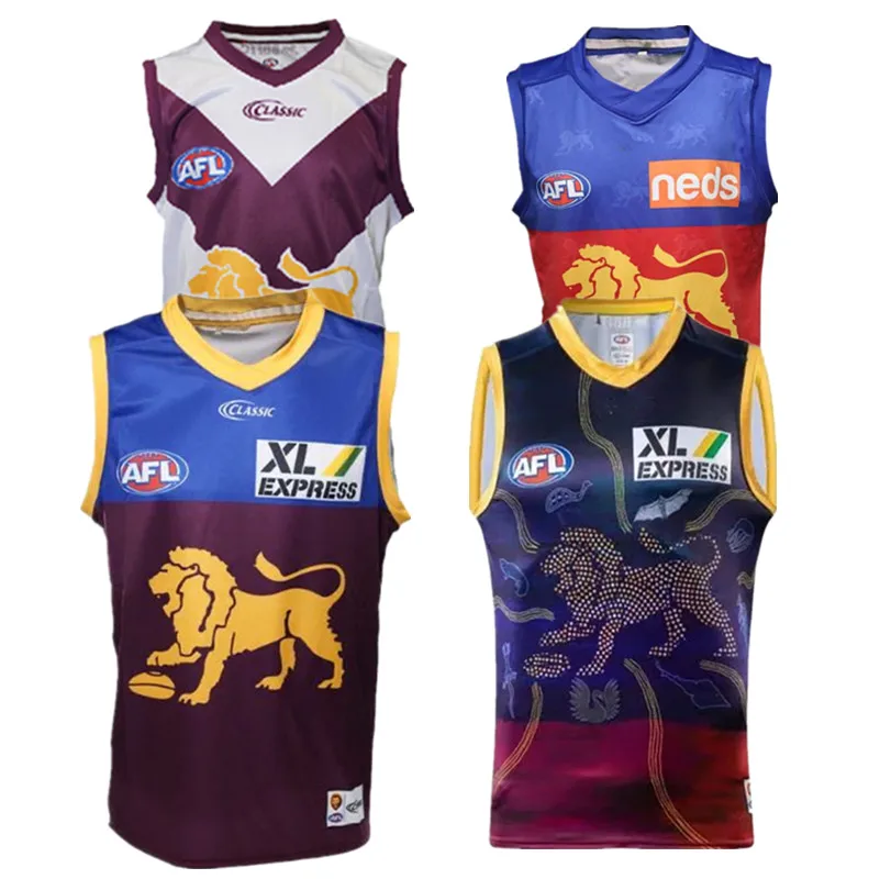 2020 Брисбен Лайонс AFL GUERNSEY-мужские Регби Джерси Размер: S-3XL (печать имени под заказ)