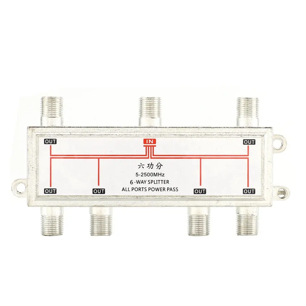 6 Way Satellite Antenna Cable TV Signal Splitter Distributor For SATV/CATV 5-2400MHz Satellite Receiver For SATV/CATV
6 Way Satellite Antenna Cable TV Signal Splitter Distributor For SATV/CATV 5-2400MHz Satellite Receiver For SATV/CATV