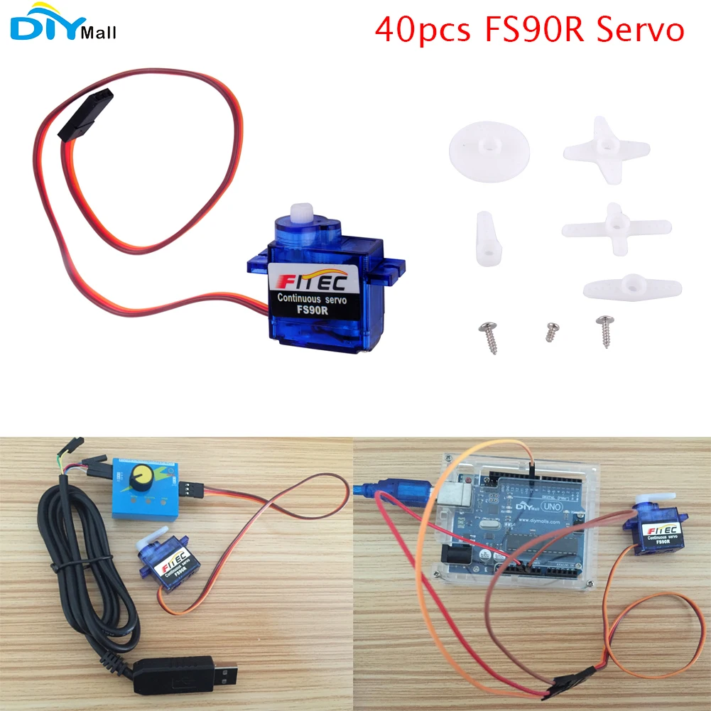 40pcs/lot Feetech FS90R 360 Degree Continuous Rotation Micro RC Servo 6V 1.5KG DIYmall
40pcs/lot Feetech FS90R 360 Degree Continuous Rotation Micro RC Servo 6V 1.5KG DIYmall