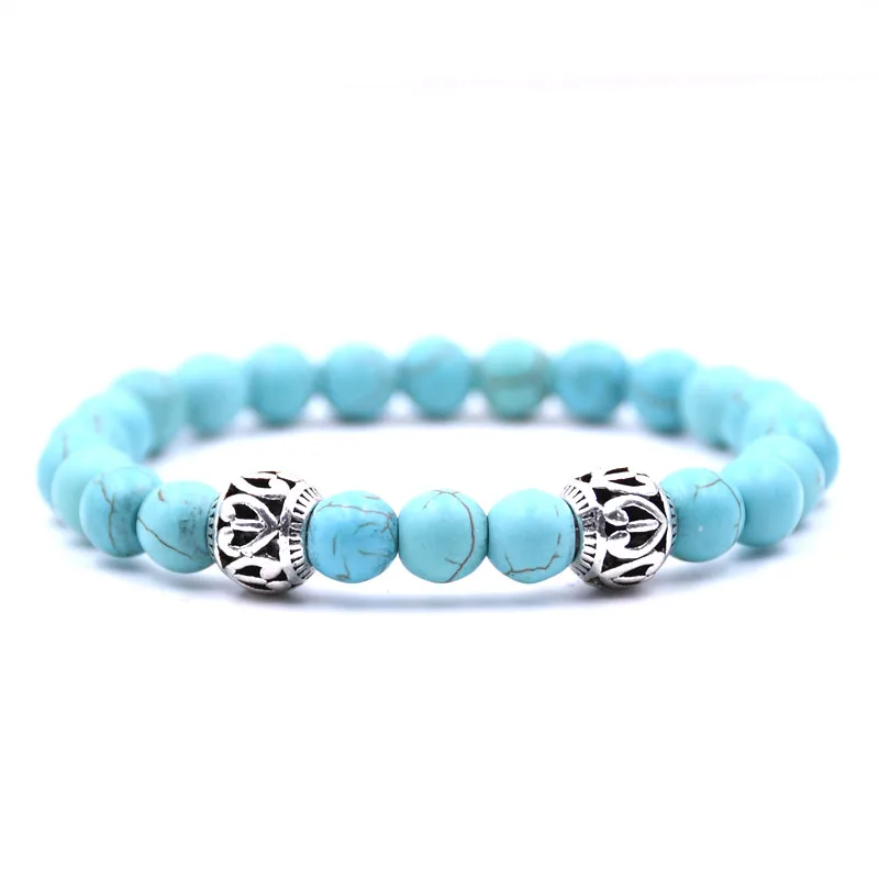 HYHONEY Couple Jewelry 8mm Natural stone Beads Bracelets For Women Men jewelry Elasticity Bracelet pulseiras 2019 New | Украшения и