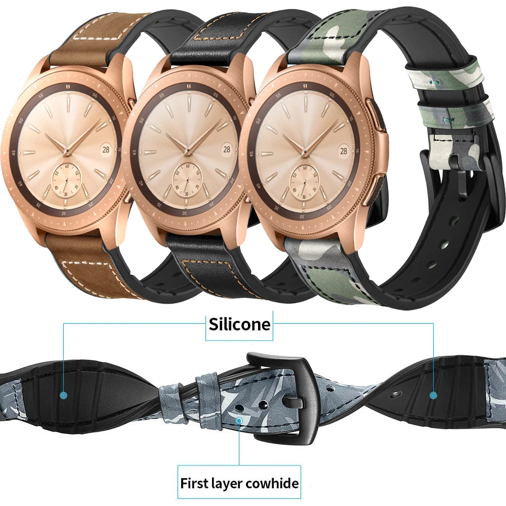 Leather Sport WatchBand For Galaxy Watch Active 42 46 Smart Watch Straps For Samsung Galaxy watch3 41 45mm Replacement Bracelet
Leather Sport WatchBand For Galaxy Watch Active 42 46 Smart Watch Straps For Samsung Galaxy watch3 41 45mm Replacement Bracelet