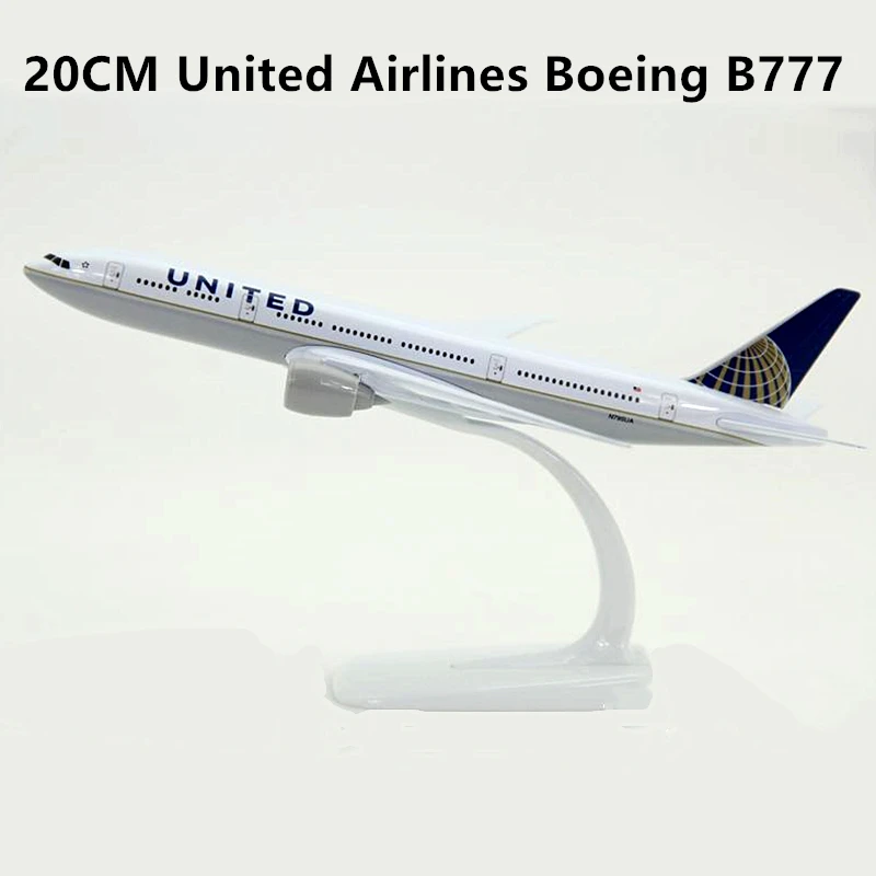 20 см Юнайтед Эйрлайнз Boeing B777 модель самолет из металлического сплава игрушечный