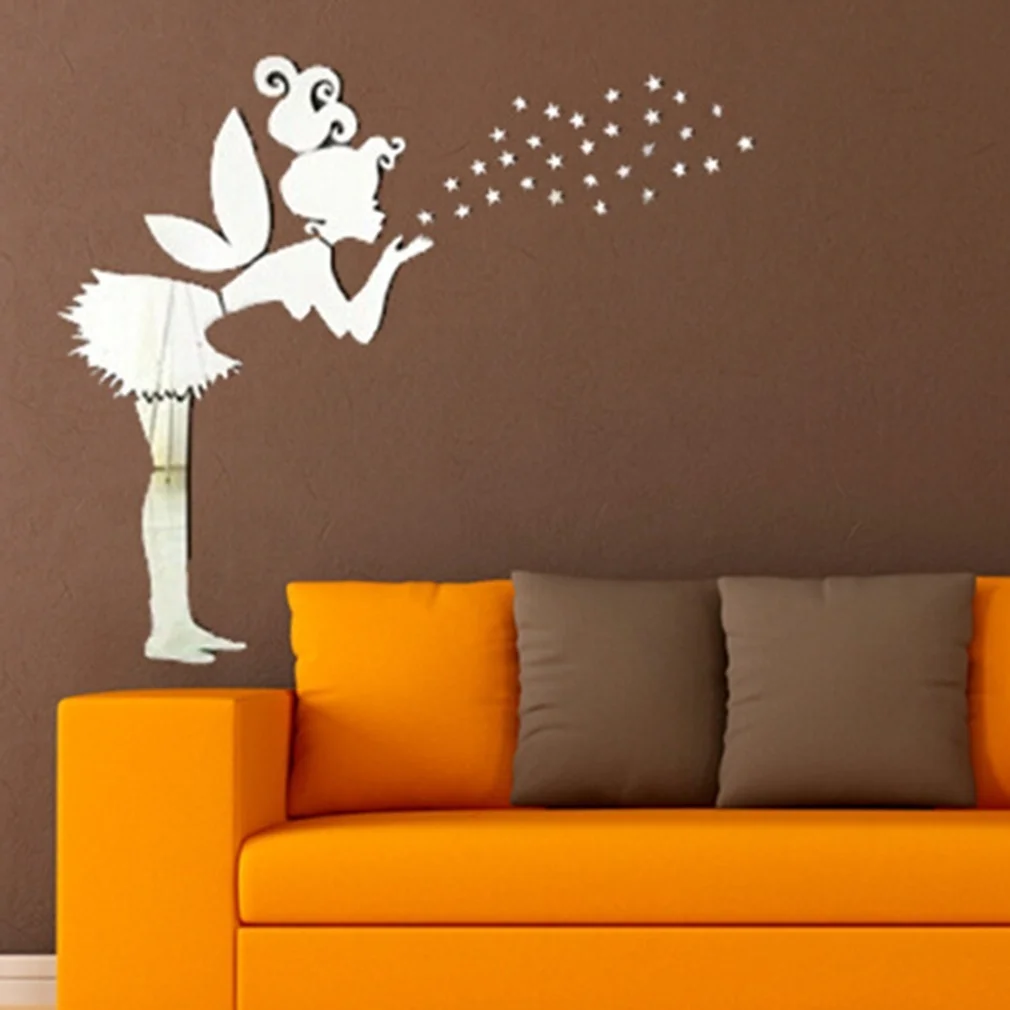Home Decoratie Angel Fairy Maiden Sterren Behang Stickers Zilver Kleur Acryl Spiegel Koelkast Venster Garderobe Kid Slaapkamer
Home Decoratie Angel Fairy Maiden Sterren Behang Stickers Zilver Kleur Acryl Spiegel Koelkast Venster Garderobe Kid Slaapkamer