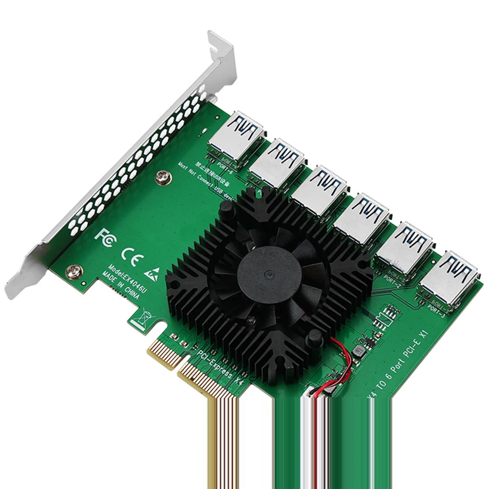 PCI-E X4 от 1 до 6 портов подъемника, 6 портов USB 3,0 PCI Express, графическая карта, расширенный адаптер для ПК, материнская плата, Майнер BTC ETH, добывающая...
PCI-E X4 от 1 до 6 портов подъемника, 6 портов USB 3,0 PCI Express, графическая карта, расширенный адаптер для ПК, материнская плата, Майнер BTC ETH, добывающая...