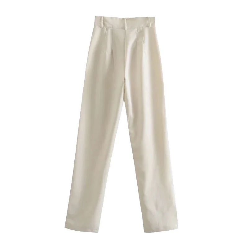 Women Chic Fashion Office Wear Straight Pants Vintage High Waist Zipper Fly Female Trousers Mujer
Women Chic Fashion Office Wear Straight Pants Vintage High Waist Zipper Fly Female Trousers Mujer