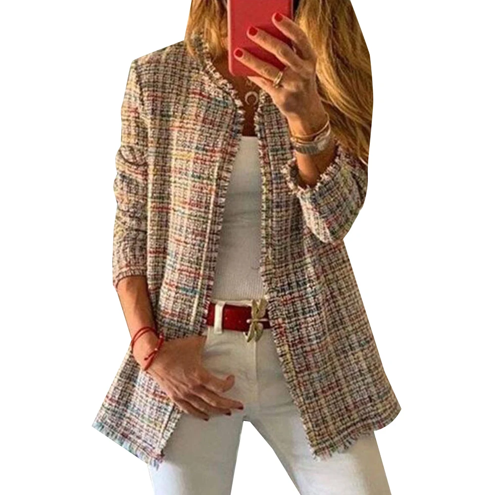 Fashion Women Long Sleeve Check Open Front Cardigan Thin Jacket Coat Women Blazer Office Business Outwear Top Spring/Autumn
Fashion Women Long Sleeve Check Open Front Cardigan Thin Jacket Coat Women Blazer Office Business Outwear Top Spring/Autumn