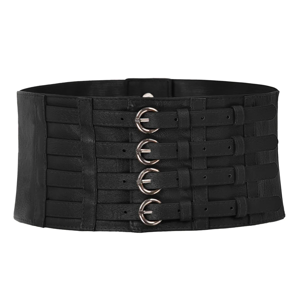 Women Wide Waistband Elastic Stretchy Buckle Straps 12cm Waist Belt Retro Punk Gothic Girls Metal Buckle Stretchy Waist Belt
Women Wide Waistband Elastic Stretchy Buckle Straps 12cm Waist Belt Retro Punk Gothic Girls Metal Buckle Stretchy Waist Belt