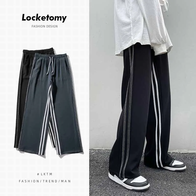 Men's Guard Pants Streetwear Classic Vertical Stripes Sports Straight Casual Pants Men's Trendy Wide-leg Pants спортивныештаны
Men's Guard Pants Streetwear Classic Vertical Stripes Sports Straight Casual Pants Men's Trendy Wide-leg Pants спортивныештаны