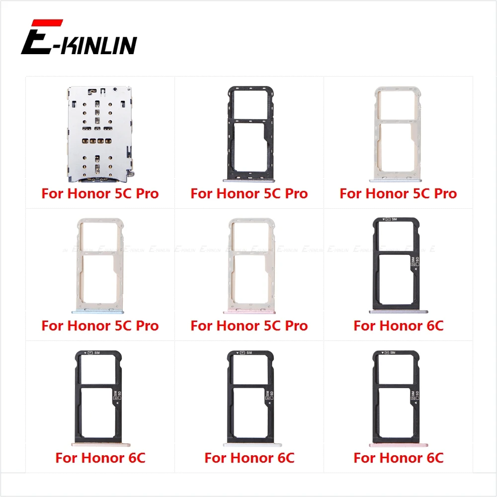 

10pcs/lot Sim Socket Adapter Container Connector Holder Slot Micro SD Card Tray Reader For HuaWei Honor 6C 5C Pro