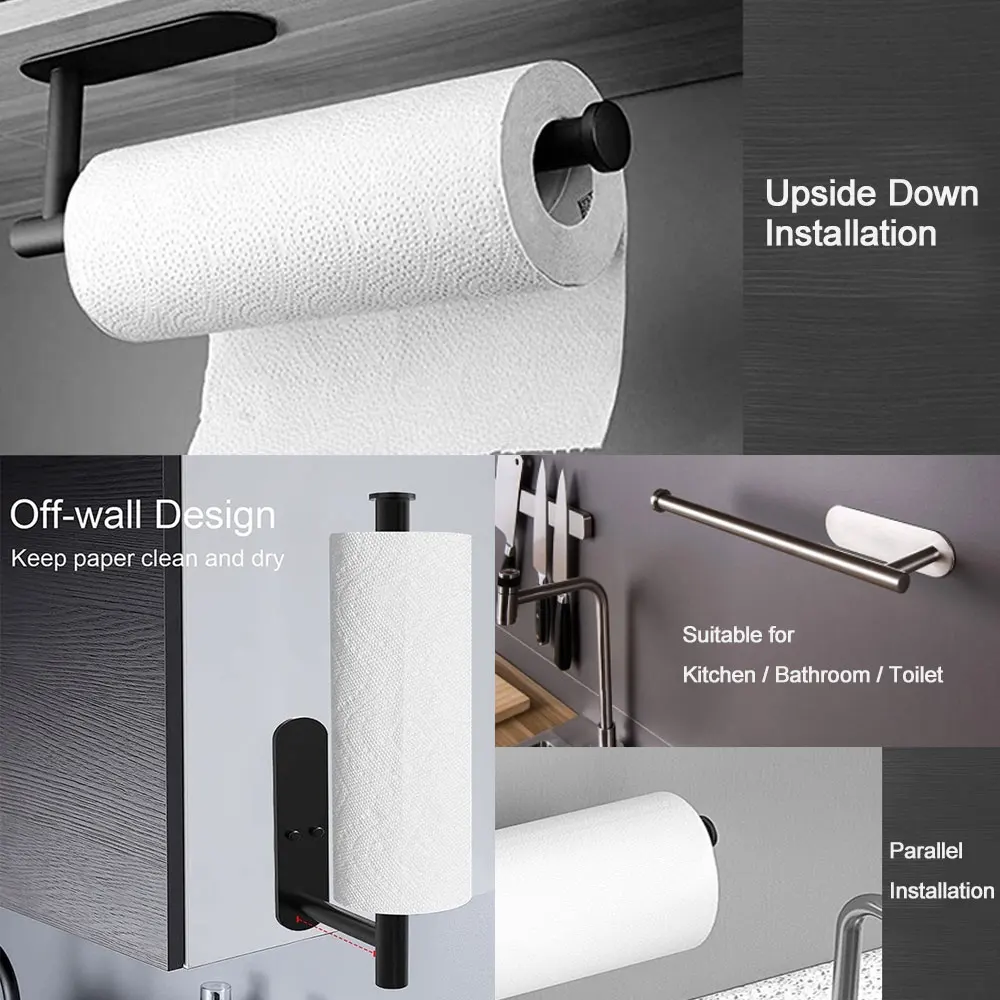 Toilet Holder Adhesive Wall Mounted Paper Towel Holders Bathroom Shelf Accessories Kitchen Roll Tissue Stand Organizer | Обустройство