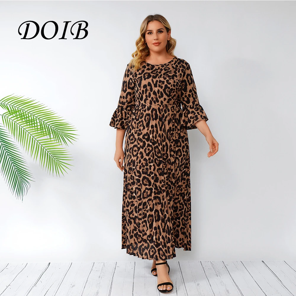 DOIB Women Leopard Print Dress Plus Size Round Neck Flare Sleeve Long Dress 2021 Summer Casual Dress
DOIB Women Leopard Print Dress Plus Size Round Neck Flare Sleeve Long Dress 2021 Summer Casual Dress