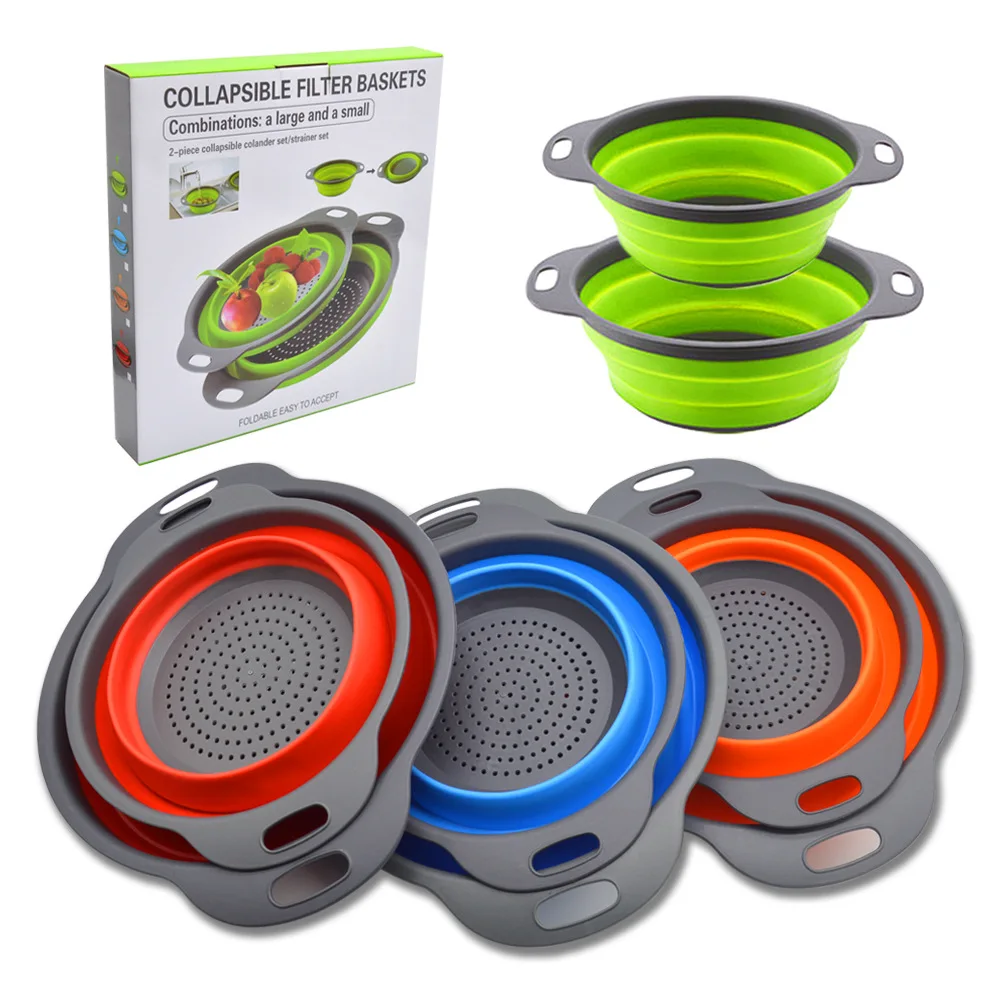 2pcs/Set Kitchen Tools Foldable Silicone Colander Fruit Vegetable Washing Basket Strainer Collapsible Drainer
2pcs/Set Kitchen Tools Foldable Silicone Colander Fruit Vegetable Washing Basket Strainer Collapsible Drainer