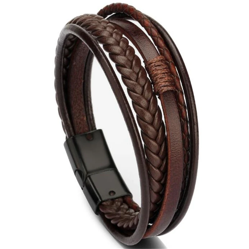 Trendy Genuine Leather Bracelets Men Stainless Steel Multilayer Braided Rope Bracelets for Male Female Bracelets Jewelry
Trendy Genuine Leather Bracelets Men Stainless Steel Multilayer Braided Rope Bracelets for Male Female Bracelets Jewelry