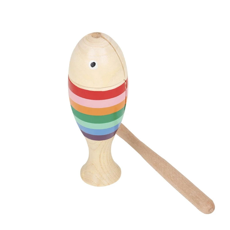 Rainbow Fish Clapper Wooden Percussion Musical Instrument Hand-Bell for Toddler Baby Kids Gifts
Rainbow Fish Clapper Wooden Percussion Musical Instrument Hand-Bell for Toddler Baby Kids Gifts