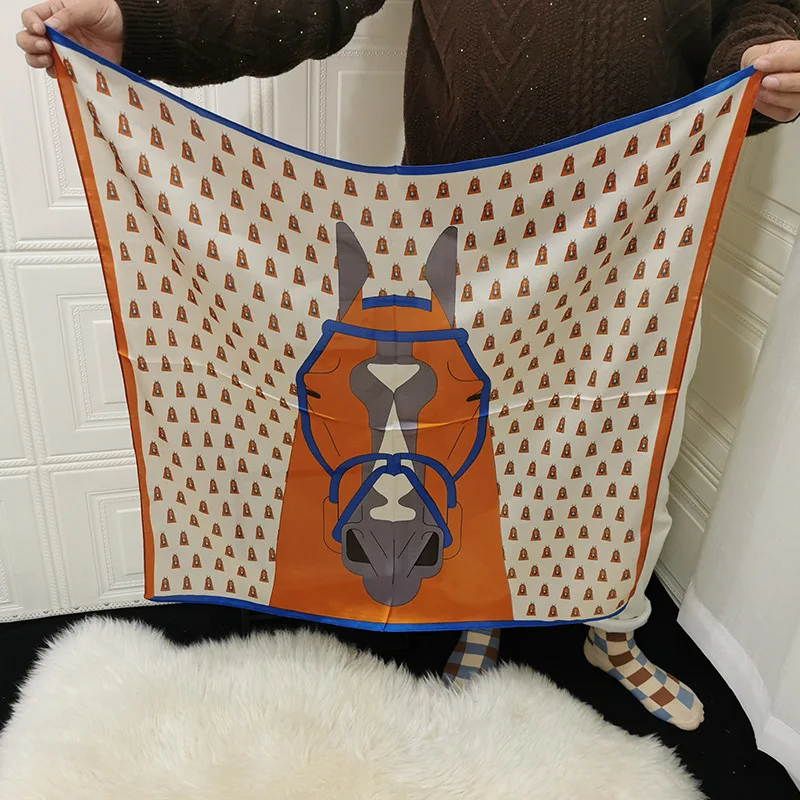 Весенний новый шарф из 70 шелка женский шарф с мультяшной головой лошади оранжевый маленький квадратный шарф международная торговля в Европ...
Весенний новый шарф из 70 шелка женский шарф с мультяшной головой лошади оранжевый маленький квадратный шарф международная торговля в Европ...