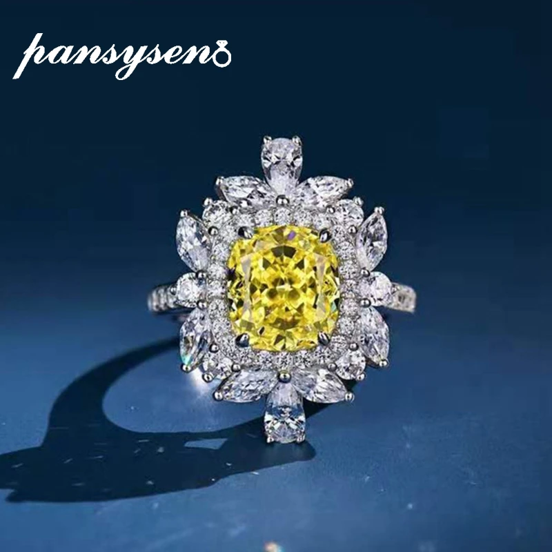 PANSYSEN 100% Silver 925 Jewelry 3ct Oval Citrine Simulated Moissanite Gemstone Ring 18K White Gold Color Finger Rings for Women
PANSYSEN 100% Silver 925 Jewelry 3ct Oval Citrine Simulated Moissanite Gemstone Ring 18K White Gold Color Finger Rings for Women