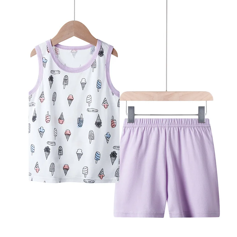 Summer Kids Pajamas Sets Boys Sleepwear Pyjamas Children's Pajamas Suit Baby Girl Clothes Little Teens Sleeveless Girls Pijamas
Summer Kids Pajamas Sets Boys Sleepwear Pyjamas Children's Pajamas Suit Baby Girl Clothes Little Teens Sleeveless Girls Pijamas