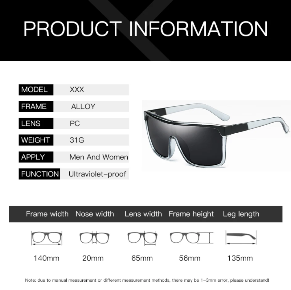 FELRES Large Frame Sport Sunglasses For Men Women Outdoor Driving Cycling Fishing UV400 Protection Glasses 81038
FELRES Large Frame Sport Sunglasses For Men Women Outdoor Driving Cycling Fishing UV400 Protection Glasses 81038