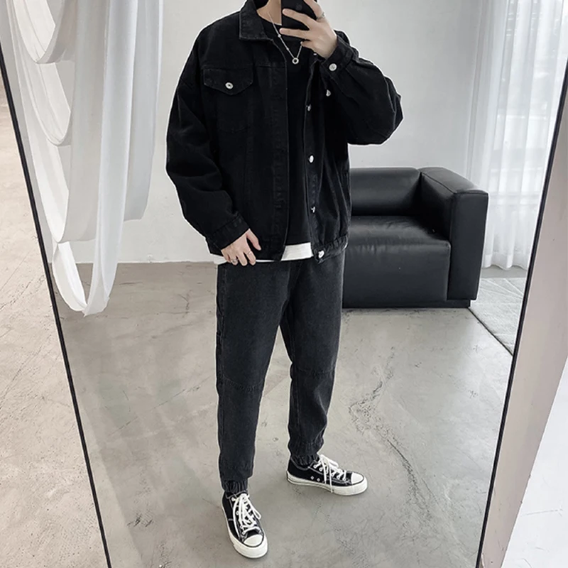 2021 Men Black Jeans Jacket Coats Casual Windbreaker Ribbons Pockets Men's Overalls Bomber Jacket Hip Hop Streetwear Man Outwear
2021 Men Black Jeans Jacket Coats Casual Windbreaker Ribbons Pockets Men's Overalls Bomber Jacket Hip Hop Streetwear Man Outwear