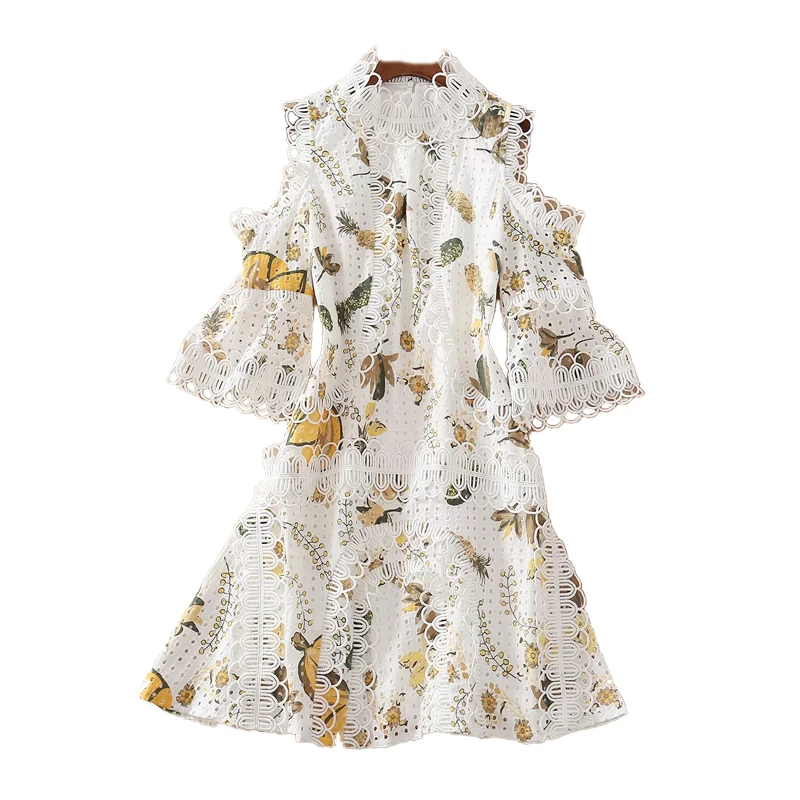 AELESEEN Runway Fashion Women Dress 2020 Summer Flare Sleeve Hollow Out Flower Print Ruffles Casual Holiday Midi Dress
AELESEEN Runway Fashion Women Dress 2020 Summer Flare Sleeve Hollow Out Flower Print Ruffles Casual Holiday Midi Dress