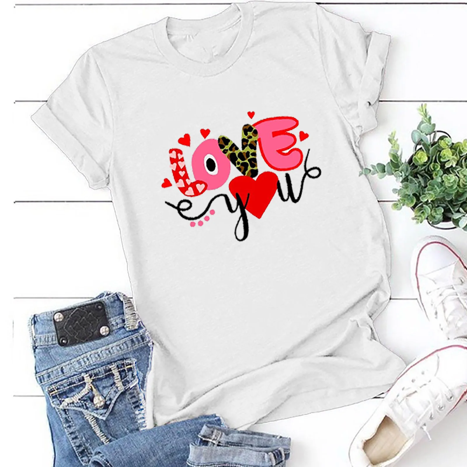 Leopard Plaid Love Print Women T Shirt Short Sleeve O Neck Loose Women Tshirt Ladies Tee Shirt Tops Clothes Camisetas Mujer
Leopard Plaid Love Print Women T Shirt Short Sleeve O Neck Loose Women Tshirt Ladies Tee Shirt Tops Clothes Camisetas Mujer